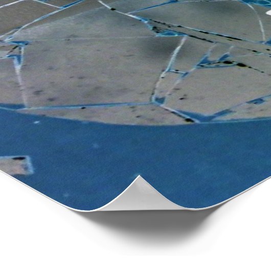 Cracked Mirror Guitar Art Poster (Ecke)