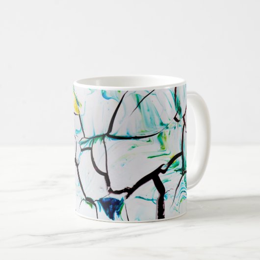 Cracked Multi-Color Akryllic Pieces Kaffeetasse (VorderseiteRechts)