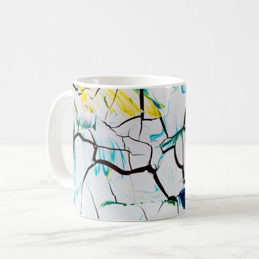 Cracked Multi-Color Akryllic Pieces Kaffeetasse (Vorderseite Links)
