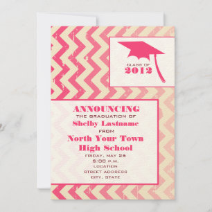 Cracked Ombre Zigzag 2012 Graduation Ankündigung