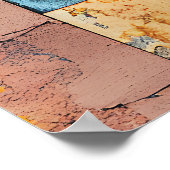 Cracked Paint Face Collage Vibrant Portrait Poster (Ecke)