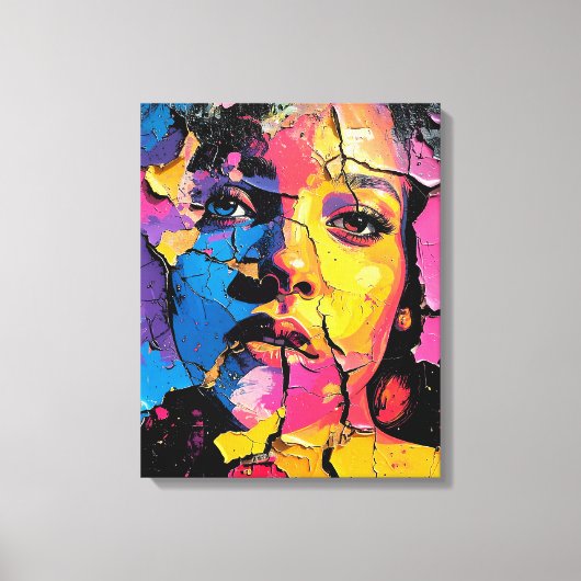 Cracked Paint Mural Beauty Skin Deep Leinwanddruck (Vorderseite)