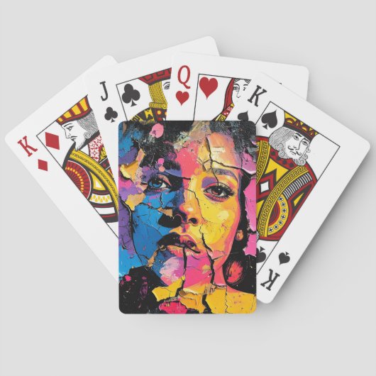 Cracked Paint Mural Beauty Skin Deep Spielkarten (Rückseite)