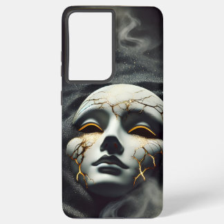 Cracked Porcelain Mask Dark Galaxy S21 Ultra case Samsung Galaxy Hülle