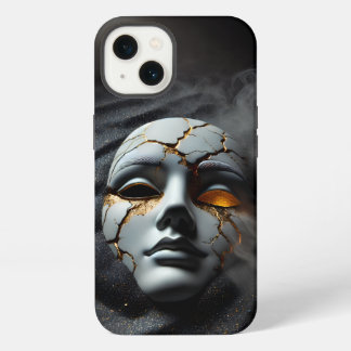 Cracked Porcelain Mask Dark iPhone 13 Tough Case Hülle