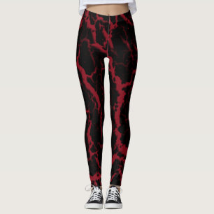 Cracked Space Lava - Burgund Leggings