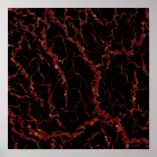 Cracked Space Lava - Glitter Red Poster