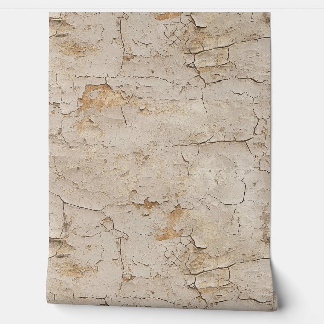 Cracked Textured Painted Stucco Wall Tapete (Abrollen)