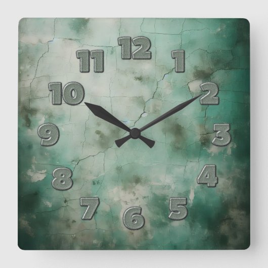 cracked wall look quadratische wanduhr (Vorderseite)