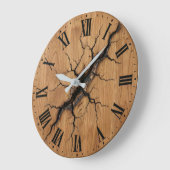 Cracked Wood Effect Wanduhr | Vintage-Dekor (Winkel)
