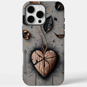 Cracked Wooden Heart Dark Boho iPhone Case