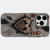 Cracked Wooden Heart Dark Boho Phone Case (Rückseite (Horizontal))