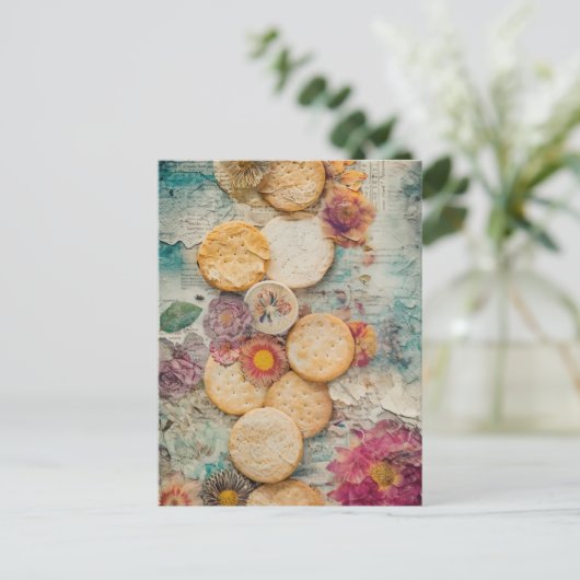 Cracker und Blume Postkarte (Stehend Vorderseite)