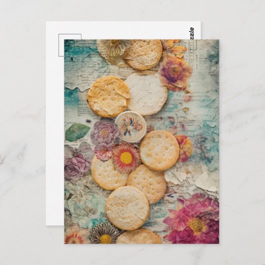 Cracker und Blume Postkarte (Vorne/Hinten)