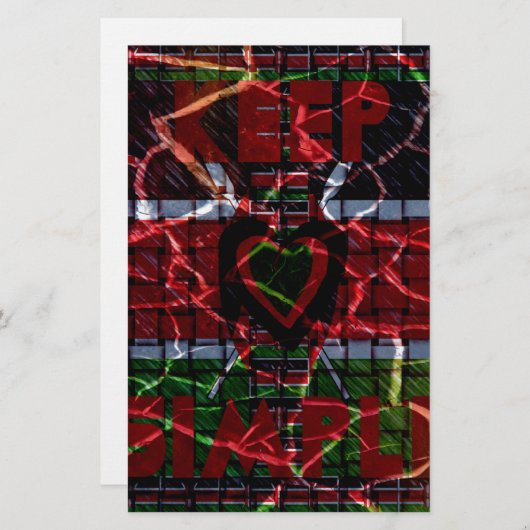 Crackfahne: Einfach Behalten - kenianische Widerst Briefpapier (Vorne/Hinten)