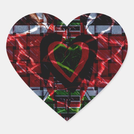 Crackfahne: Einfach Behalten - kenianische Widerst Herz-Aufkleber (Vorderseite)