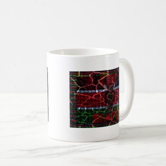 Crackfahne: Einfach Behalten - kenianische Widerst Kaffeetasse (VorderseiteRechts)