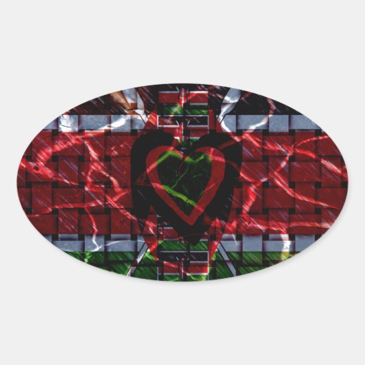 Crackfahne: Einfach Behalten - kenianische Widerst Ovaler Aufkleber (Vorderseite)