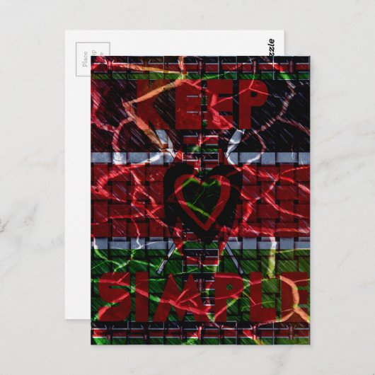 Crackfahne: Einfach Behalten - kenianische Widerst Postkarte (Vorne/Hinten)