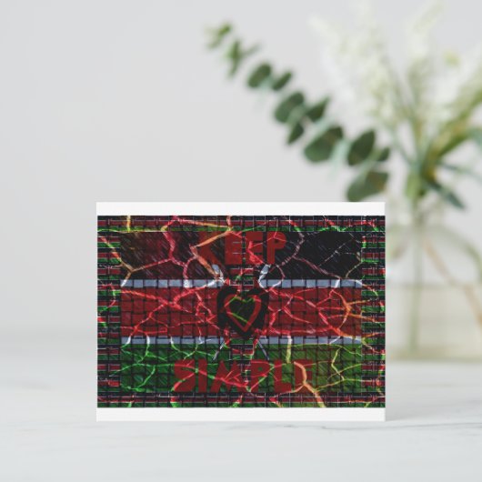 Crackfahne: Einfach Behalten - kenianische Widerst Postkarte (Stehend Vorderseite)