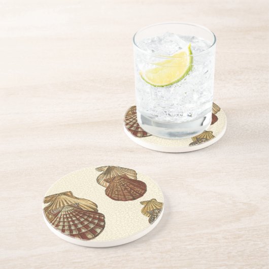 Crackig Antike Muscheln Untersetzer (Seite)