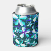 Crackle Blume Muster Blau Lila Aquamarin Dosenkühler (Kanne Vorderseite)