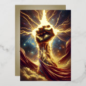 Crackle Fist - Isaiah 41:10 KJV Foil Greeting Card Folieneinladung (Vorderseite/Rückseite)