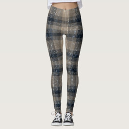 Crackle Kariert Beige und braune Leggings