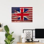Crackle Paint | Britische Flagge Poster (Heimbüro)