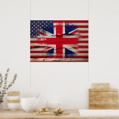 Crackle Paint | Britische Flagge Poster (Küche)