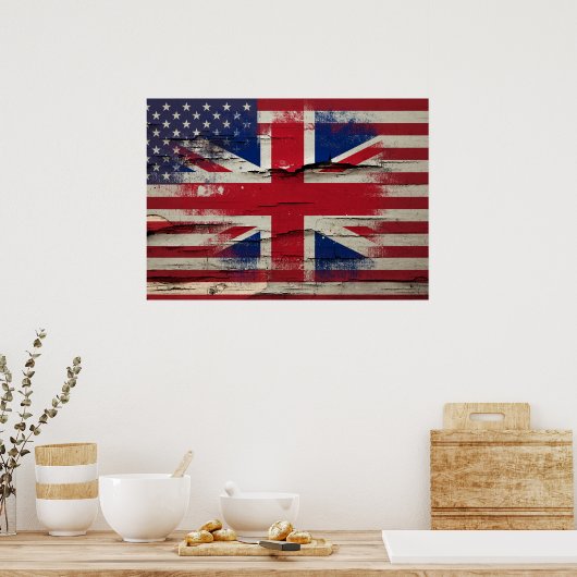 Crackle Paint | Britische Flagge Poster (Küche)