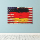 Crackle Paint | Deutsche Amerikanische Flagge Leinwanddruck (Insitu (Holzboden))