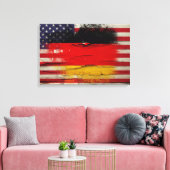 Crackle Paint | Deutsche Amerikanische Flagge Leinwanddruck (Insitu (Wohnzimmer))