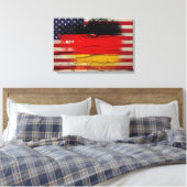 Crackle Paint | Deutsche Amerikanische Flagge Leinwanddruck (Insitu (Schlafzimmer))