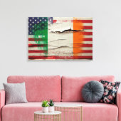 Crackle Paint | Irish American Flag Leinwanddruck (Insitu (Wohnzimmer))