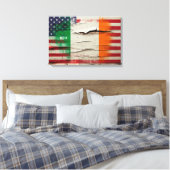 Crackle Paint | Irish American Flag Leinwanddruck (Insitu (Schlafzimmer))