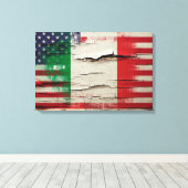 Crackle Paint | Italienische Flagge Leinwanddruck (Insitu (Holzboden))