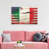 Crackle Paint | Italienische Flagge Leinwanddruck (Insitu (Wohnzimmer))