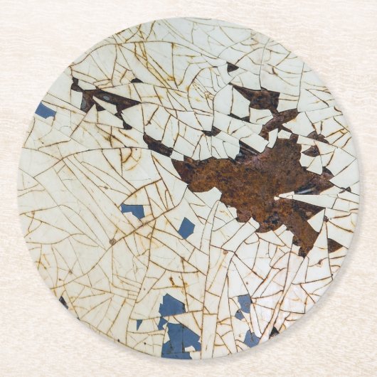 Crackle Paint Runder Pappuntersetzer (Vorderseite)