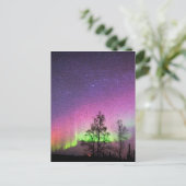 Crackle Texture Art Northern Lights Sky Alaska Postkarte (Stehend Vorderseite)
