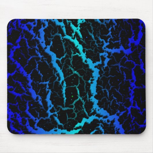 Crackraum Lava - Blau/Cyan Mousepad (Vorne)