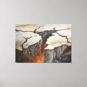 Cracks Earth Dry Climate 4 von 4 Leinwanddruck
