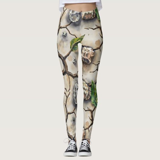 Cracks Earth Dry Seamless Pattern Leggings (Vorderseite)