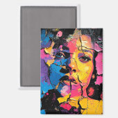 Cracks Paint Mural Beauty Skin Deep Magnet (Vorderseite/Rückseite)