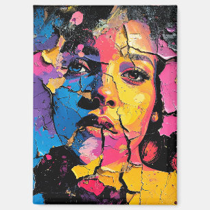 Cracks Paint Mural Beauty Skin Deep Magnet