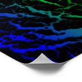 Cracks Space Lava - Blau/Grün Poster (Ecke)