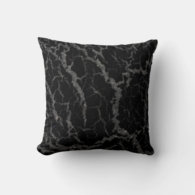 Cracks Space Lava - Glitzer Black Kissen (Vorderseite)