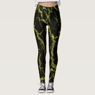 Cracks Space Lava - Glitzer Gold Leggings