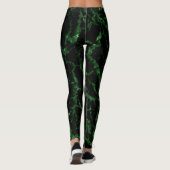 Cracks Space Lava - Glitzer Green Leggings (Rückseite)