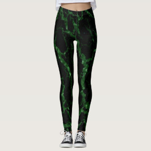 Cracks Space Lava - Glitzer Green Leggings